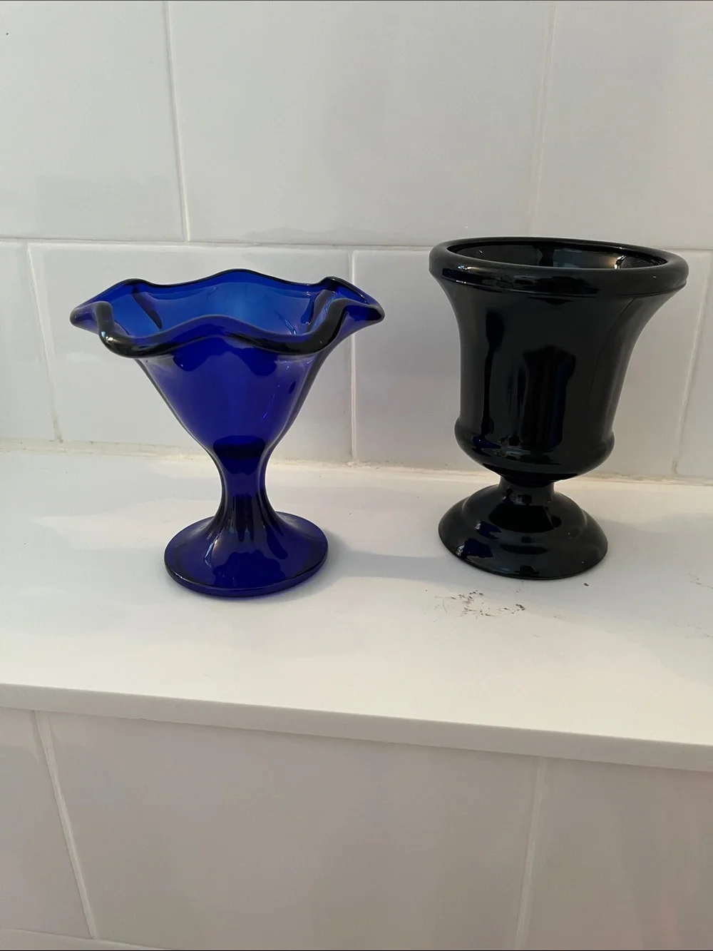 Opaque Black Colored Glass Vase